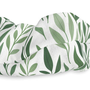 Green Leaf Pattern Scrunchie Eco-friendly Hair Accessory Cute Gift for Her Boho Style Tie Festival Essential