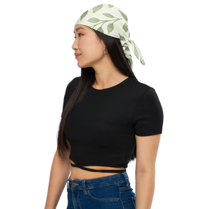Tropical Green Leaves Print Bandana - Upf50 Recycled - Dipaliz - Bandanas & Headties