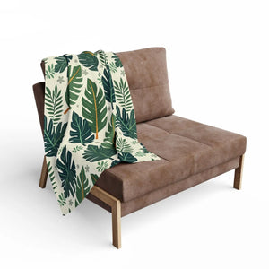 Green Leaves Arctic Fleece Blanket – High-quality - Dipaliz - Blankets