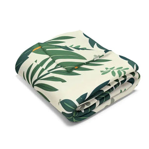 Green Leaves Arctic Fleece Blanket - Luxury Comfort - Dipaliz - Blankets