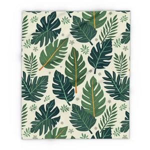 Green Leaves Arctic Fleece Blanket - Luxury Comfort - Dipaliz - Blankets