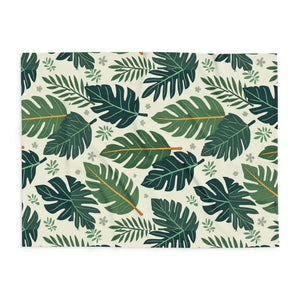 Green Leaves Arctic Fleece Blanket - Luxury Comfort - Dipaliz - Blankets