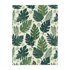 Green Leaves Arctic Fleece Blanket - Luxury Comfort - Dipaliz - Blankets