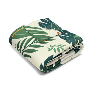 Green Leaves Arctic Fleece Blanket - Luxury Comfort - Dipaliz - Blankets