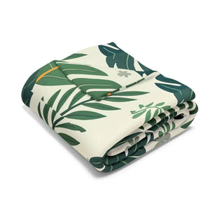Green Leaves Arctic Fleece Blanket - Luxury Comfort - Dipaliz - Blankets