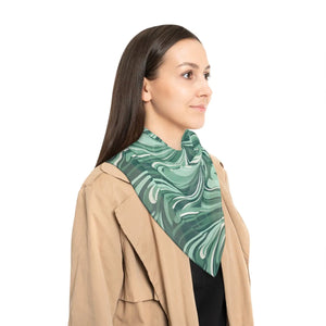 Green Marble Swirl Scarf - Neck Gaiters