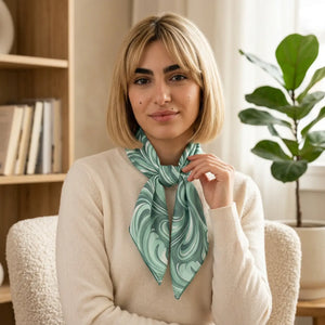 Green Marble Swirl Scarf - Neck Gaiters