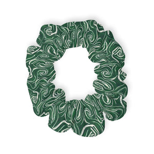 Green Marble Swirl Scrunchie - Hair Accessories