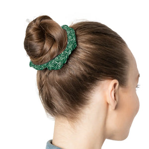 Green Marble Swirl Scrunchie - Hair Accessories