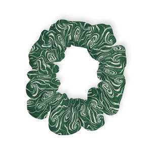Green Marble Swirl Scrunchie - Hair Accessories