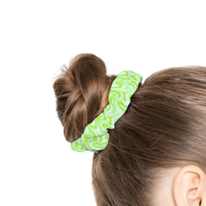 Green Marble Swirl Scrunchie, Retro Tie-dye Hair Accessory - Accessories