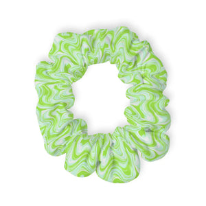 Green Marble Swirl Scrunchie, Retro Tie-dye Hair Accessory - Accessories