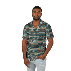 Green Plaid Hawaiian Camp Shirt - Summer Polyester - Dipaliz - Shirts