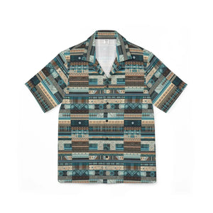 Green Plaid Hawaiian Camp Shirt - Summer Polyester - Dipaliz - Shirts