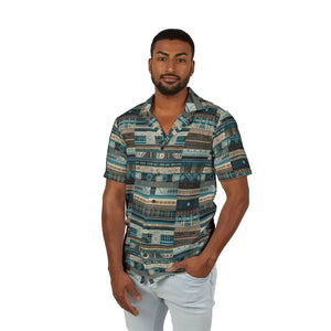 Green Plaid Hawaiian Camp Shirt Bold Summer Style - Dipaliz - Shirts