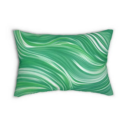 Transform your Space with Green Spun Polyester Lumbar Pillow! - 20’’ × 14’’ Home Decor