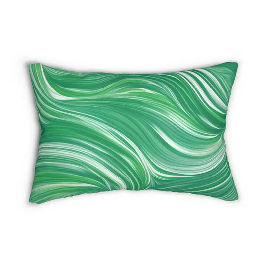 Elevate your Space with a Green Polyester Lumbar Pillow - 20’’ × 14’’ Home Decor