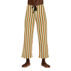 Men’s Pajama Pants - Bold Green Striped Comfort - Dipaliz - Pajamas