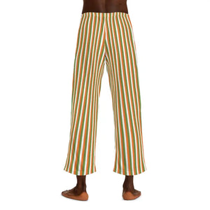 Men’s Pajama Pants - Bold Green Striped Comfort - Dipaliz - Pajamas