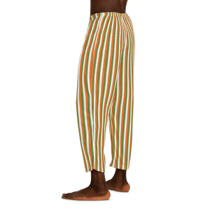 Men’s Pajama Pants - Bold Green Striped Comfort - Dipaliz - Pajamas
