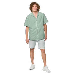 Eco-chic Green Striped Unisex Button Shirt - Summer - Dipaliz - Shirts
