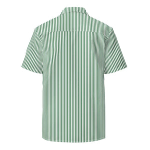Eco-chic Green Striped Unisex Button Shirt - Summer - Dipaliz - Shirts