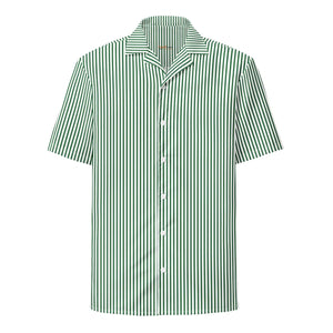 Eco-chic Green Striped Unisex Button Shirt - Summer - Dipaliz - Shirts