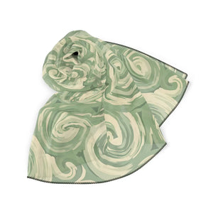 Green Swirl Pattern Scarf – Lightweight Fashion Accessory - Neck Gaiters