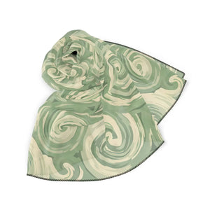 Green Swirl Pattern Scarf – Lightweight Fashion Accessory - Neck Gaiters