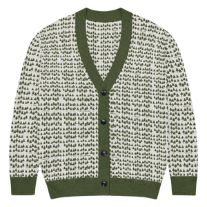 Green Trees Knit Cardigan - Nature Inspired Comfort - Dipaliz - Xs - Cardigans