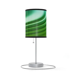 Greenish Ripples Lamp on a Stand Wavy Pattern Steel - Dipaliz - Black / Silver / one Size - Lamps