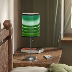 Greenish Ripples Lamp on a Stand Wavy Pattern Steel - Dipaliz - Black / Silver / one Size - Lamps