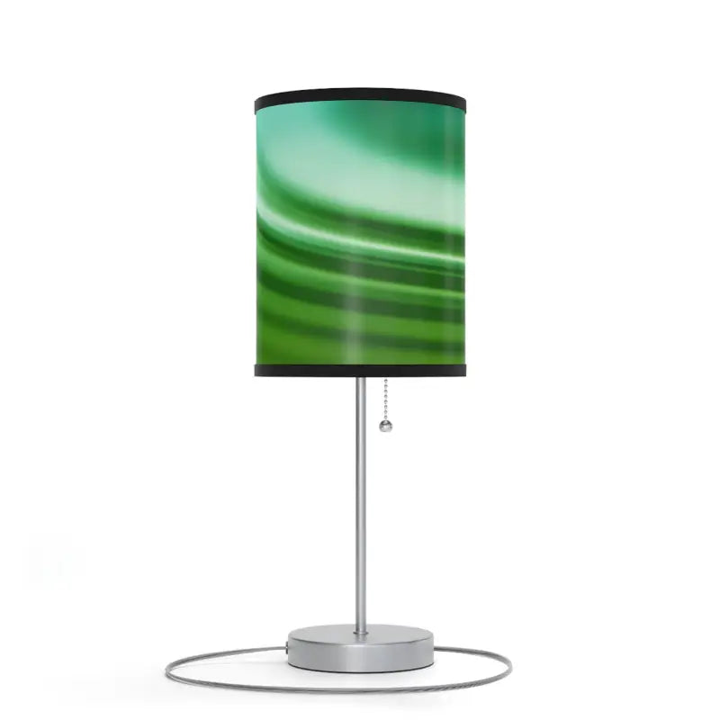 Illuminate Elegantly with the Greenish Ripples Steel Lamp - Black / Silver / one Size Home Decor