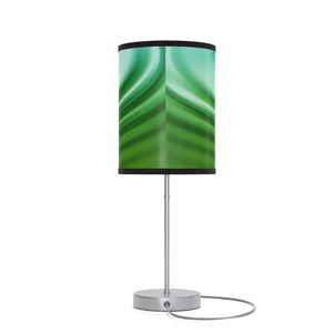 Greenish Ripples Lamp on a Stand Wavy Pattern Steel - Dipaliz - Black / Silver / one Size - Lamps