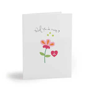 Will you be my Valentine Greeting Cards (8 16 and 24 Pcs) - Pcs / Matte / 4.25” x 5.5” - & Note Cards