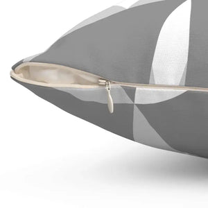 Grey Abstract Polyester Square Pillow - Soft Comfort - Dipaliz - Throw Pillows