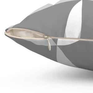 Grey Abstract Polyester Square Pillow - Soft Comfort - Dipaliz - Throw Pillows