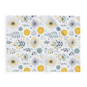 Arctic Fleece Blanket - Grey Yellow Cozy Comfort - Dipaliz - Blankets