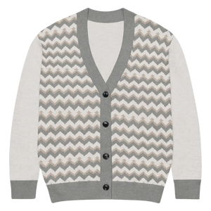 Grey Chevron Knitted Cardigan - Cozy Lightweight Layering - Dipaliz - Xs - Cardigans