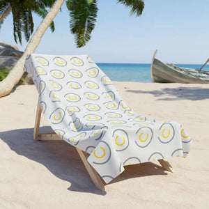 Grey Circles Beach Towel - Luxe Absorbent Cotton Blend - Dipaliz - 36’’ × 72’’ - Towels