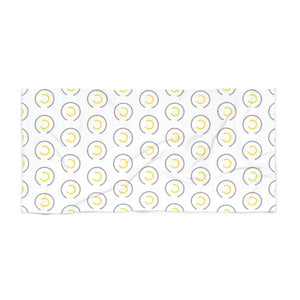 Home Decor - Grey Circles Beach Towel Luxe Absorbent Cotton Blend - Dipaliz