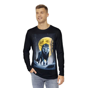Long Sleeve Aop Winter Night Moon Lion Tee - Dipaliz - T-shirts