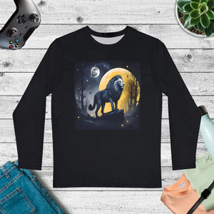 Long Sleeve Aop Shirt Winter Wolf Moon Grey Polyester Dipaliz - Xs - T-shirts