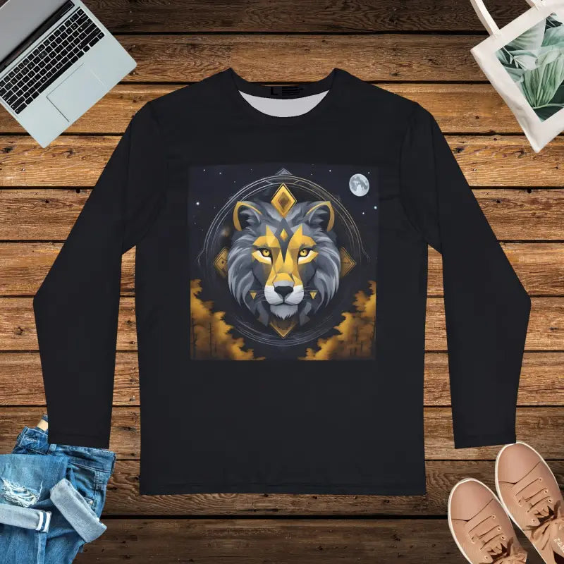 Unleash your Style: Men’s Long Sleeve Aop with Lion Design - Xs All Over Prints