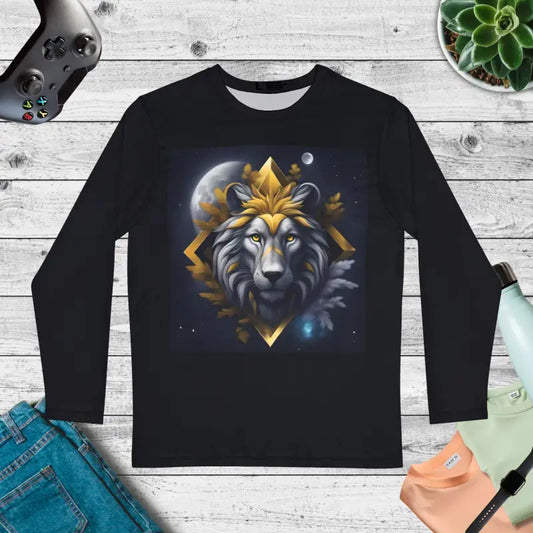 Men’s Lion Long Sleeve Shirt - Winter Night Style - Xs All Over Prints