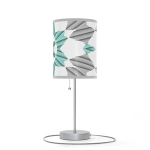 Teal Geometric Pattern Lamp on Stand - Bold Modern Decor - Dipaliz - Lamps