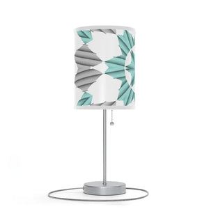 Teal Geometric Pattern Lamp on Stand - Bold Modern Decor - Dipaliz - Lamps