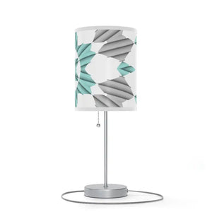 Teal Geometric Pattern Lamp on Stand - Bold Modern Decor - Dipaliz - Lamps