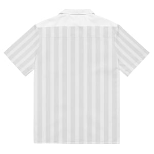 Oversized White Stripes Button Shirt - Dog Emblem - Dipaliz - Shirts - 2xs