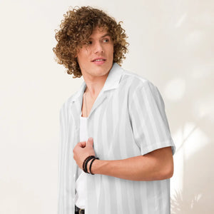 Lightweight Unisex Button Shirt - Grey White Summer - Dipaliz - Shirts